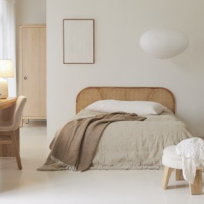 Billie - Tête de lit en mindi massif et cannage 160 cm
