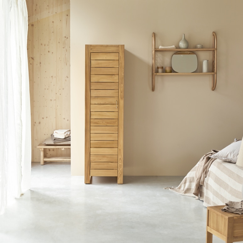Minimalys - Single column in solid teak