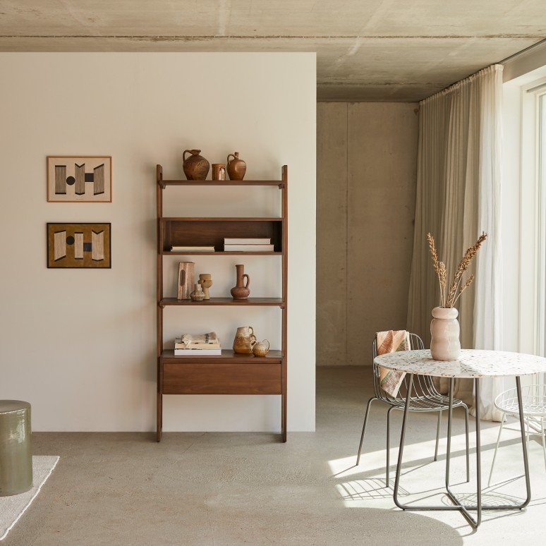 Wall - Libreria semplice in teak massello
