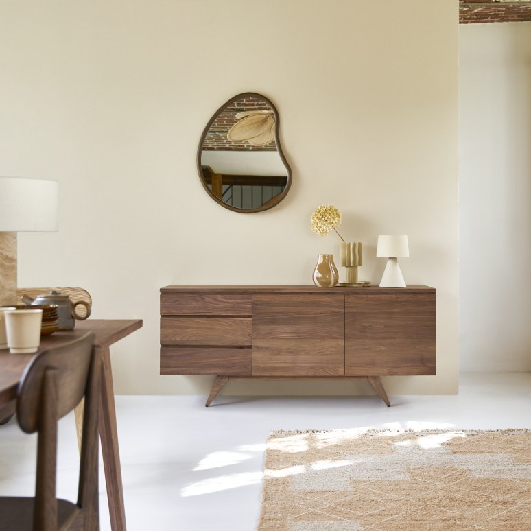Esmée - Buffet in legno di noce massello 180 cm