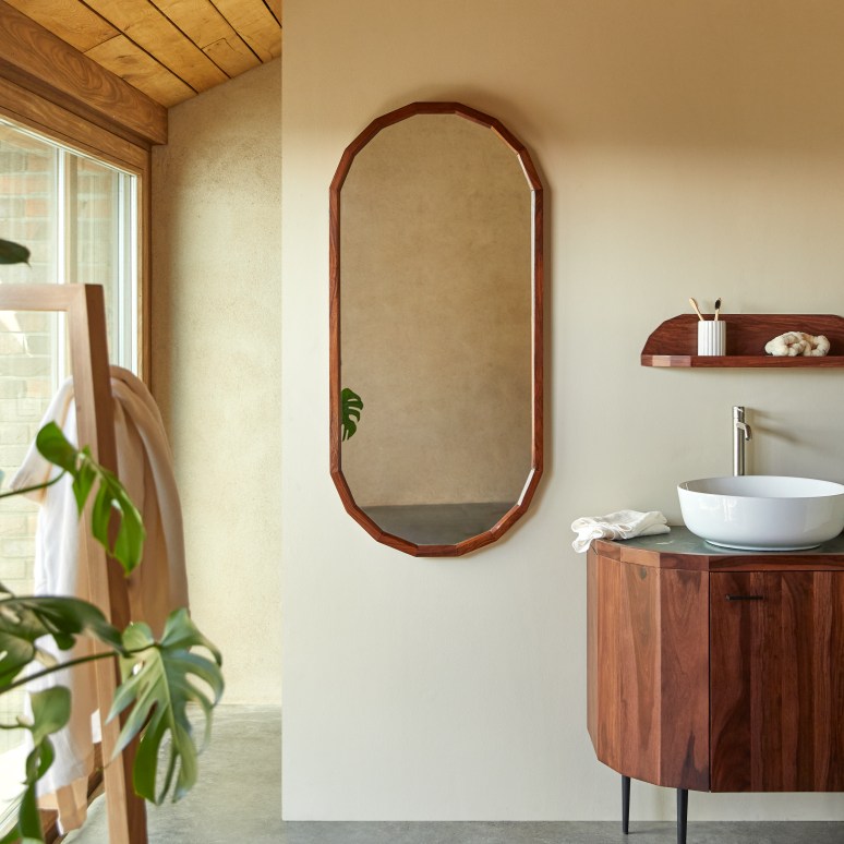 Jade - Spiegel aus massivem Palisander, 120 x 56 cm